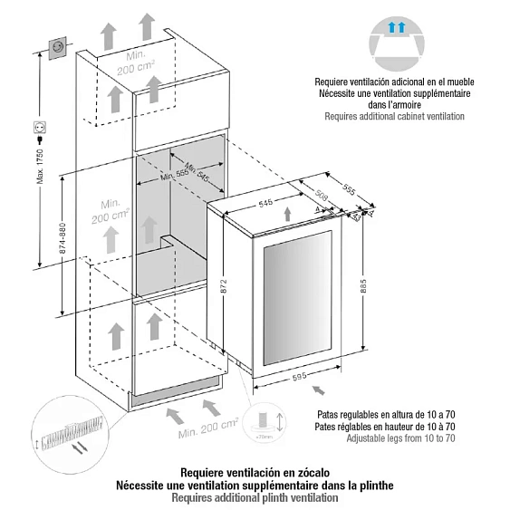 Винный шкаф PANDO PVMA 88-45 PAL