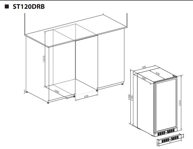 Винный шкаф TEMPTECH ST120DRB