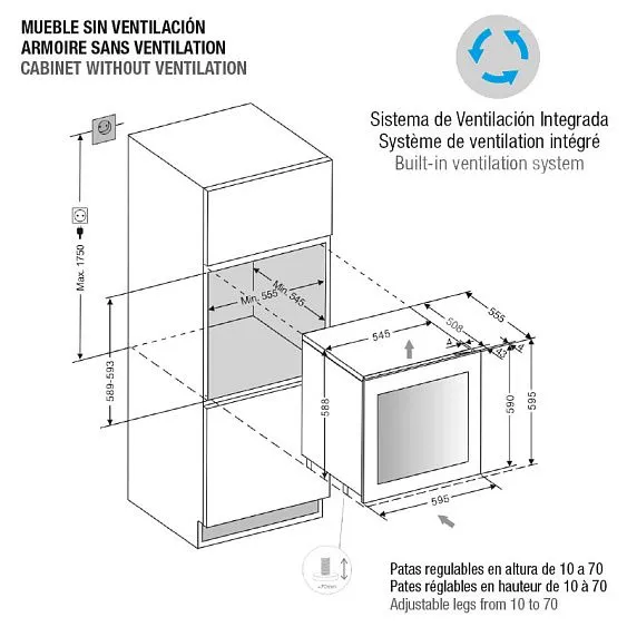 Винный шкаф PANDO PVMAVP 60-23CRR W