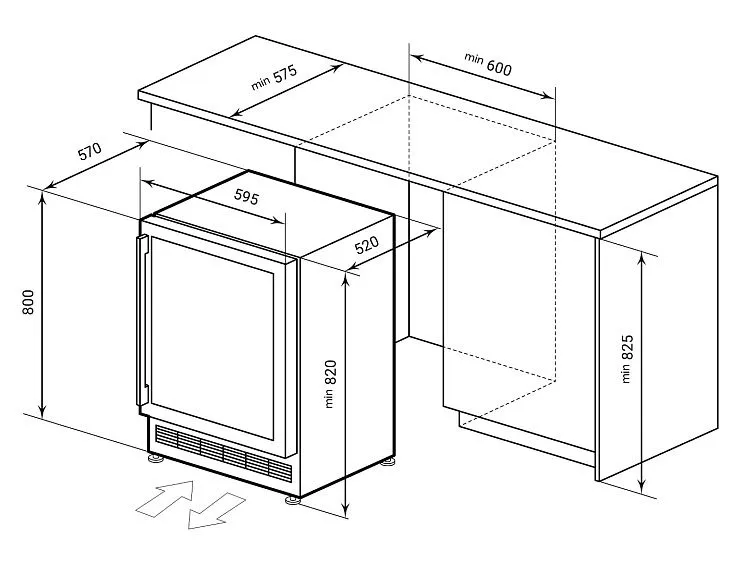 Винный шкаф LEX LWD6046BL dual zone
