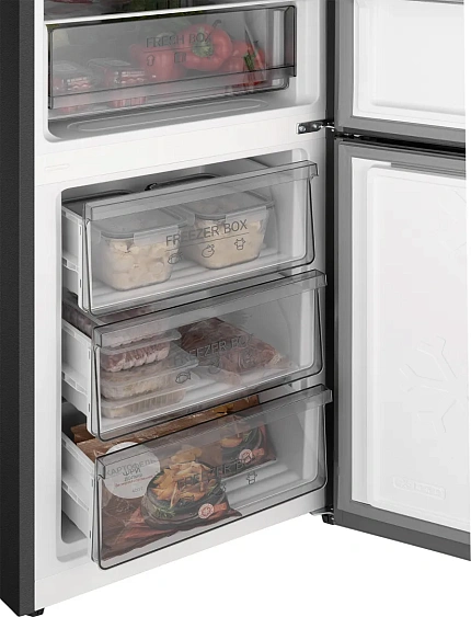 Холодильник WEISSGAUFF WRK 185 Total NoFrost Inverter Black Glass