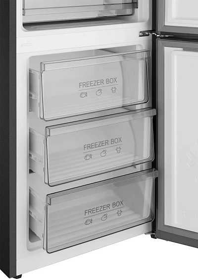 Холодильник WEISSGAUFF WRK 185 Total NoFrost Inverter Black Glass