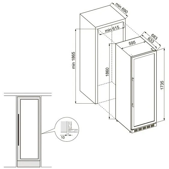 Винный шкаф KRONA BADEN 186/165 BL