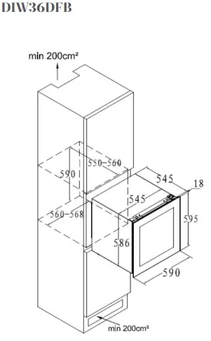 Винный шкаф DE DIETRICH DIW36DFB