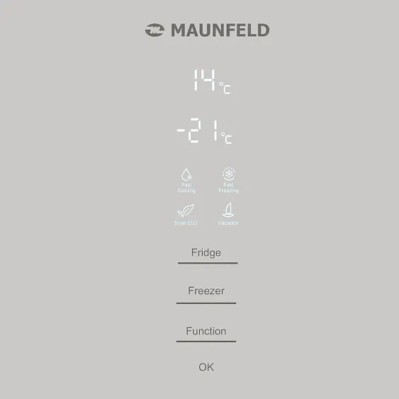 Холодильник MAUNFELD MFF185NFBG Matt Inverter