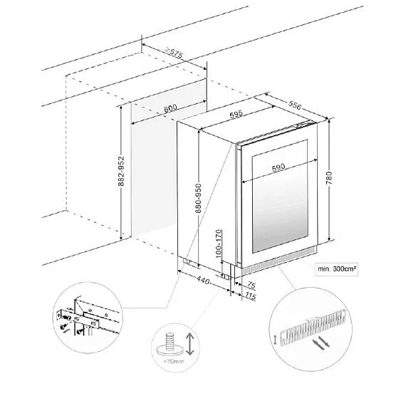 Винный шкаф PANDO PVMBP HD 60-52CRL