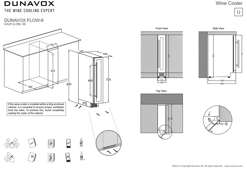 Винный шкаф DUNAVOX DAUF-8.23B
