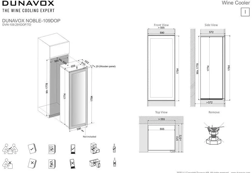 Винный шкаф DUNAVOX DVN-109.291DOP.TO