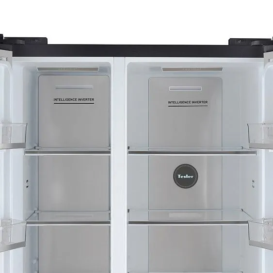 Холодильник TESLER RSD-537BI BLACK GLASS