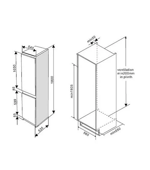 Холодильник SCANDILUX RBI120