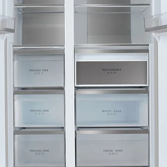 Холодильник TESLER RSD-537BI BLACK GLASS