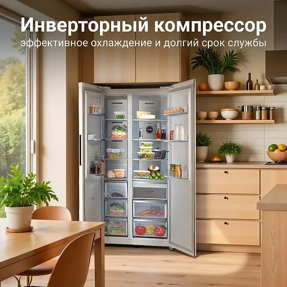 Холодильник TESLER RSD-537BI STONE BEIGE