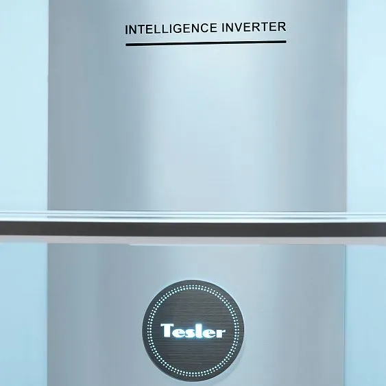 Холодильник TESLER RSD-537BI BLACK GLASS