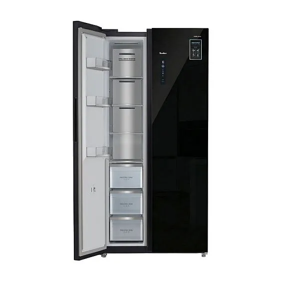 Холодильник TESLER RSD-537BI BLACK GLASS