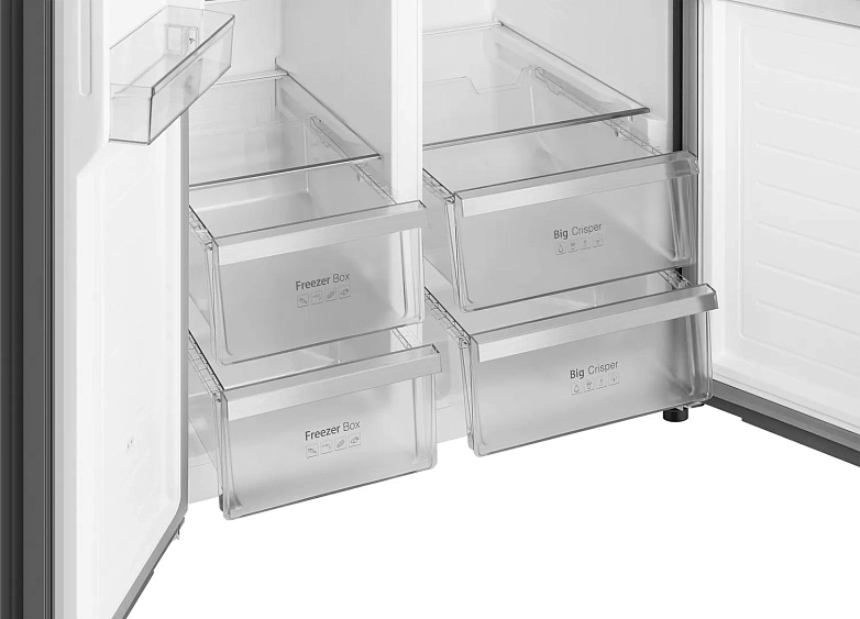 Холодильник WEISSGAUFF WSBS 590 Inverter NoFrost Water Dispenser Grey