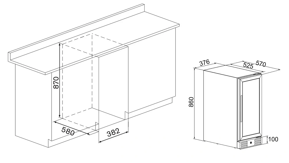 Винный шкаф MEYVEL MV31BIG-KBT1