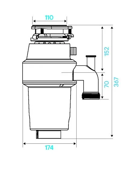 Измельчитель пищевых отходов KUCHENSTERN MuHLE 370