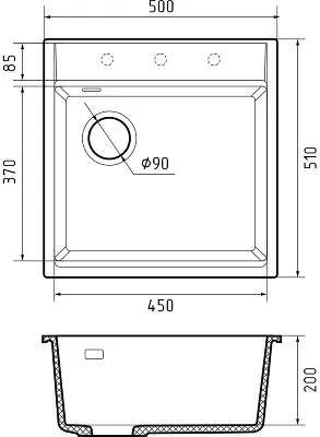 Кухонная мойка RIVELATO TESORO 505-L antracite