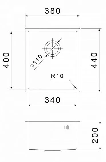 Кухонная мойка RIVELATO Rinox 3844 UN