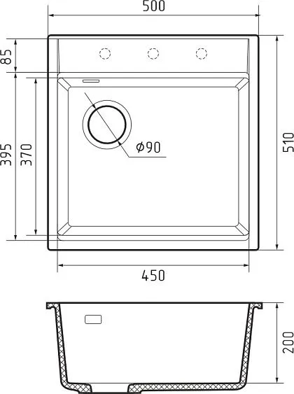 Кухонная мойка RIVELATO TESORO 505-L topazio