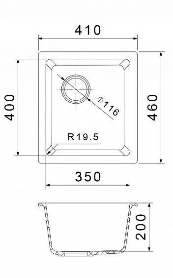 Кухонная мойка RIVELATO BERKANA 35 antracite