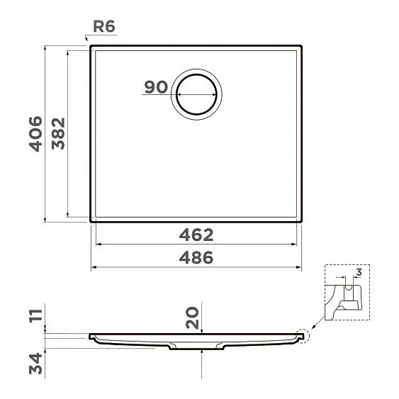 Кухонная мойка OMOIKIRI KITEN 48 INT WH (4997477)