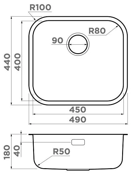 Кухонная мойка OMOIKIRI OMI 49-U/I IN (4993066)