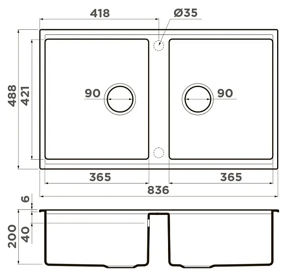 Кухонная мойка OMOIKIRI Kitagawa 83-2-U-MO (4997201)
