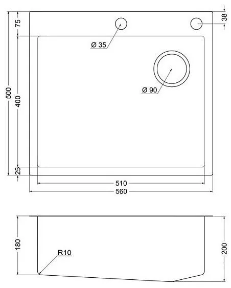 Кухонная мойка EMAR EMB-560(TOP) PVD Matt Gold