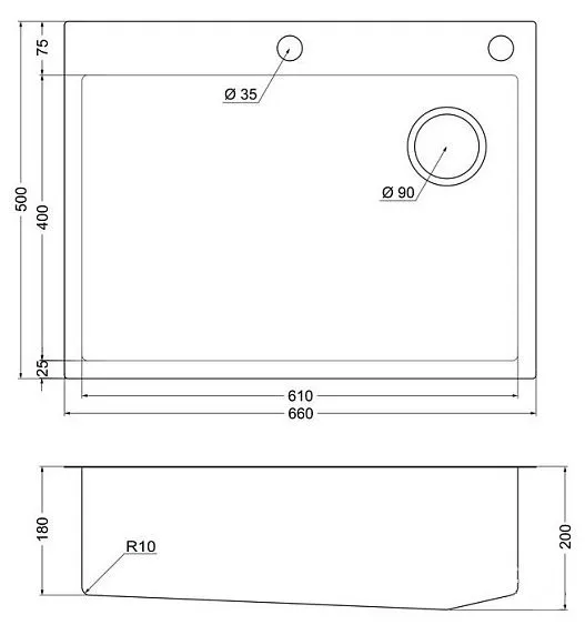 Кухонная мойка EMAR EMB-660(TOP) PVD Golden