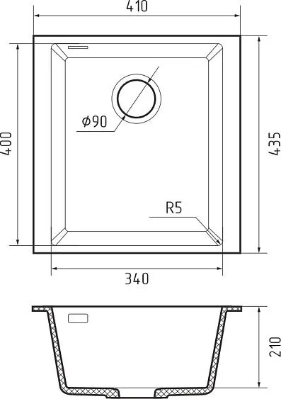 Кухонная мойка RIVELATO STRIA 4134 Calcestruzzo