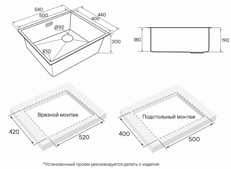 Кухонная мойка PAULMARK NEXT-SKEW 540 PM885444-GM-M