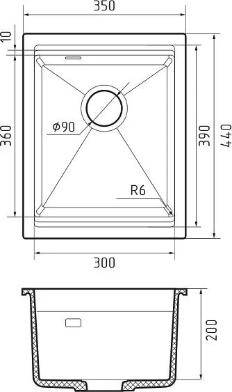 Кухонная мойка RIVELATO LINO 354 grigio metallizz