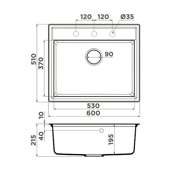 Кухонная мойка OMOIKIRI Daisen 60-ES (4997495)