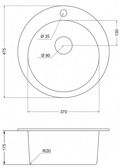 Кухонная мойка EMAR EMQ-1475.C алмаз