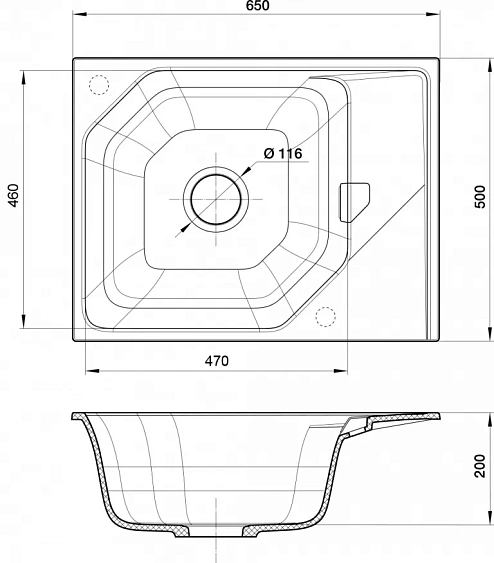Кухонная мойка RIVELATO LOCUS 65 antracite
