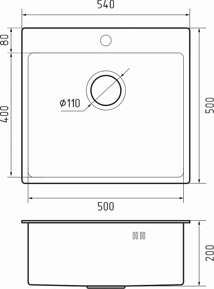 Кухонная мойка RIVELATO Rinox 5450 PVD black