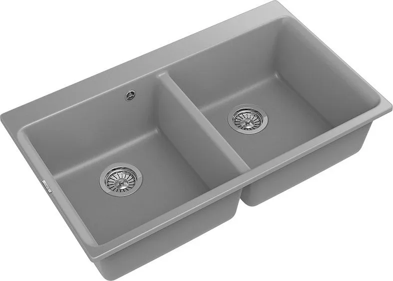 Кухонная мойка RIVELATO AXEL 90-2D grigio metallizza