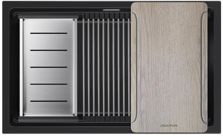 Кухонная мойка PAULMARK LUMI-MULTI SINK LU-MULTI 74-BLM