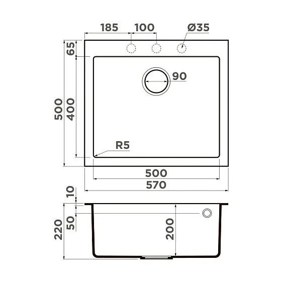 Мойка OMOIKIRI bosen 57-wh tetogranit/белый 4993148