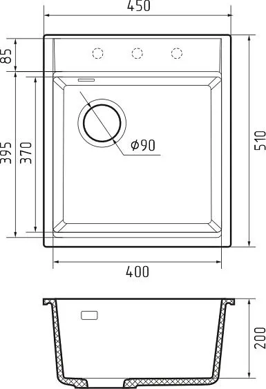 Кухонная мойка RIVELATO TESORO 455-L brina