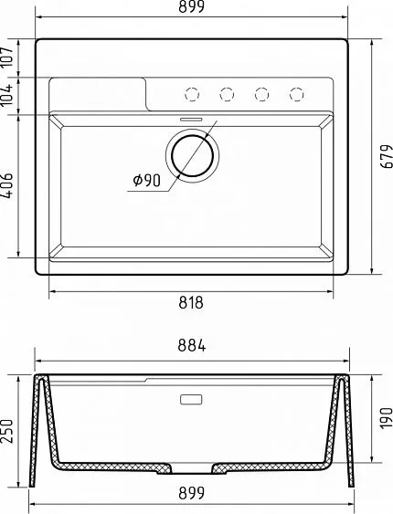 Кухонная мойка RIVELATO MODULIX 9082 Bianco latte