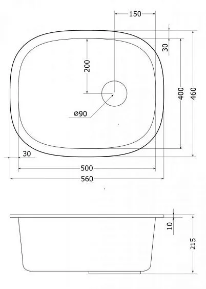 Кухонная мойка EMAR EMQ-1560.P барит