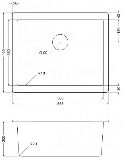 Кухонная мойка EMAR EMQ-1555.P алмаз