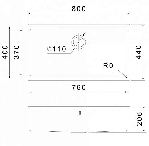 Кухонная мойка RIVELATO Rinox 8044 UN