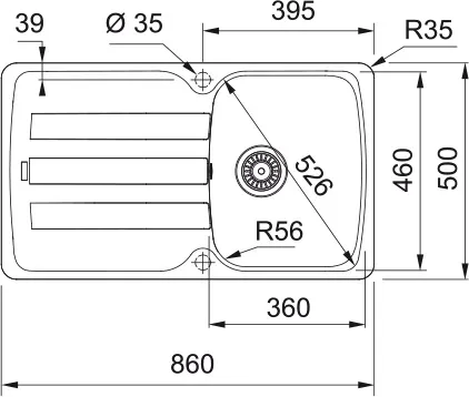 Кухонная мойка FRANKE AZG 611-86 сахара (114.0489.272)