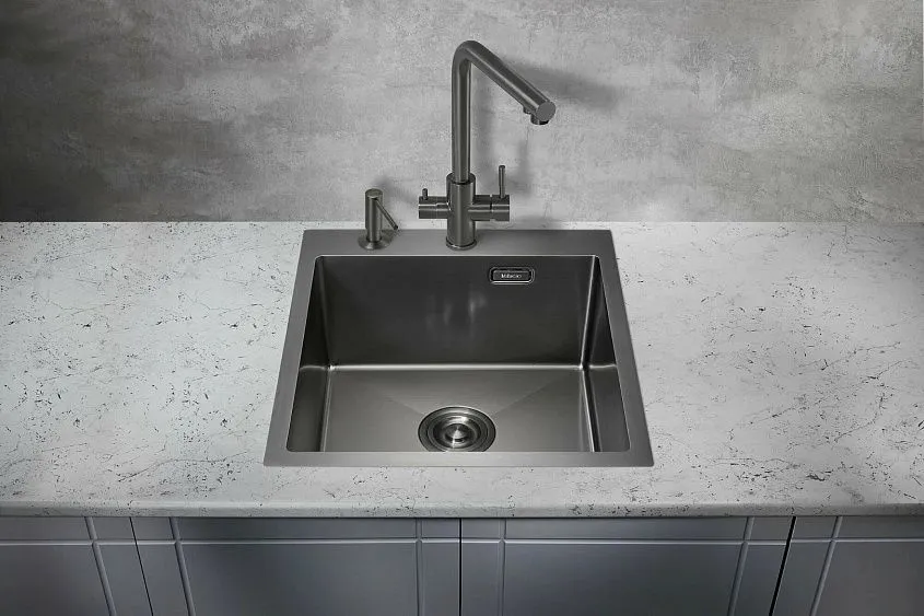 Кухонная мойка MILACIO Denia 46 Steel MC.77479 вороненая сталь
