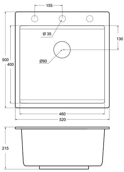 Кухонная мойка EMAR EMQ-1520.Q оникс