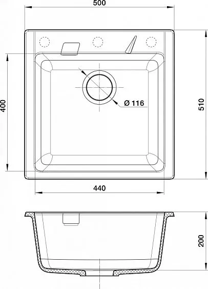 Кухонная мойка RIVELATO RAUM 50 brina