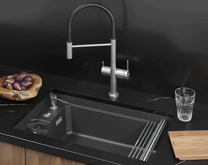 Кухонная мойка GRANULA 7309RU черный
